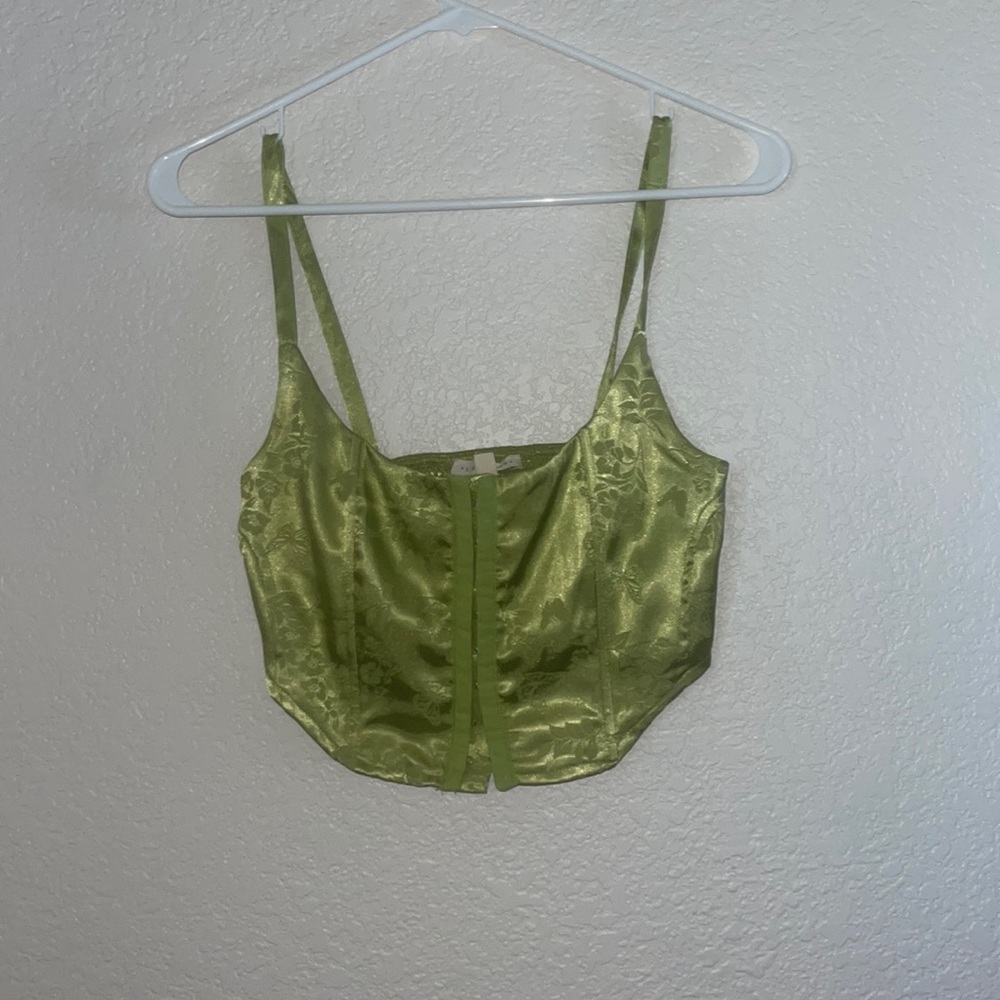 Pacsun XS Green Silk Corset